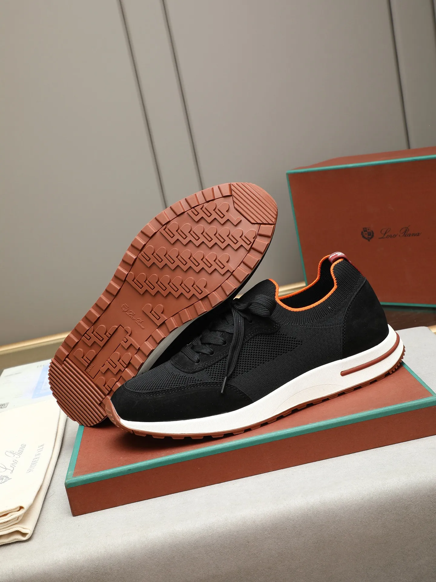 Men's shoes 💰420 LP new product on sale Loro Piana knitted sneakers | Made of Wish wool blended fabric | The upper is made of unique knitted fabrics